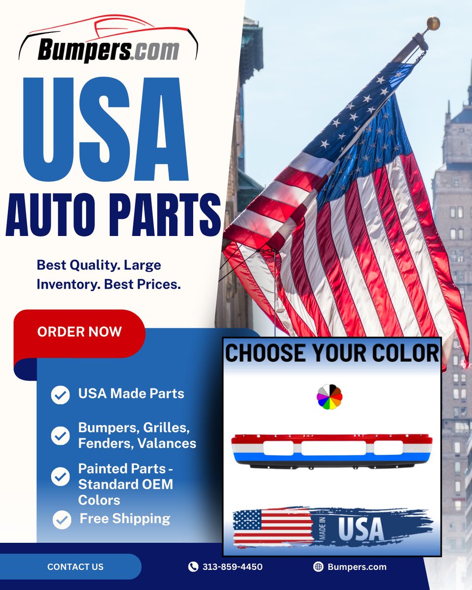 Bumpers_com's tweet photo. When quality matters, USA-made makes the difference. Precision, durability, and quality you can count on—every time. Shop parts built with pride at https://t.co/4YokVriqbD!

#MadeInUSA #AutoParts #freeshipping https://t.co/CAM2wABj1f