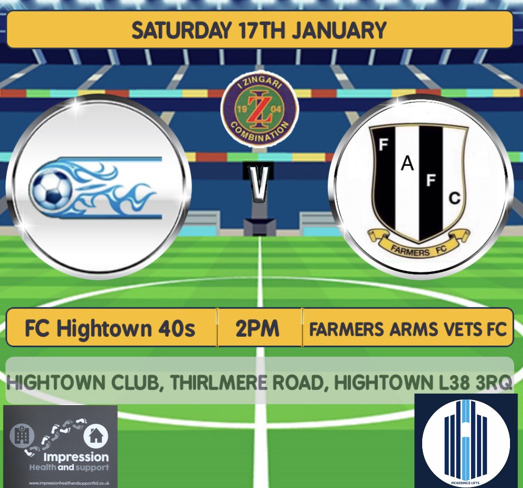 We’re back &amp; raring to go. Saturday is our first game of the new year &amp; it’s tough one away to Hightown Over 40’s