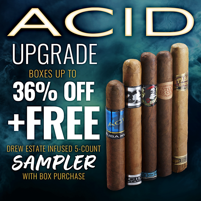 ACID Cigar Boxes discounted up to 36% OFF + get a FREE 5-cigar Sampler bonus!

anrdoezrs.net/click-10051594…
(Click Link to Activate Discount) Exclusions Apply
Find All Cigar Coupons at cigarfinder.com/coupons
Expires: 03/31/26 or While Supplies Last
Brought to you by