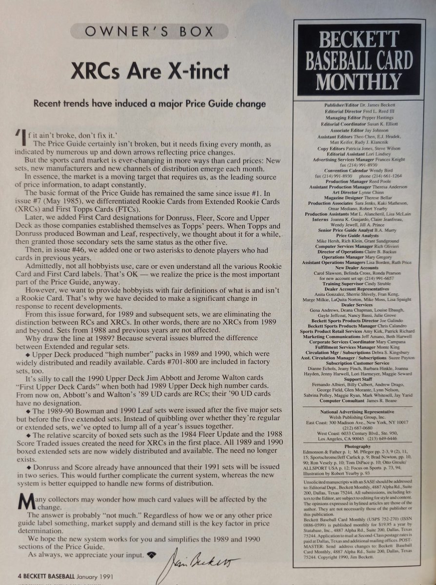 Beckett killed the XRC in January 1991 ⚰️