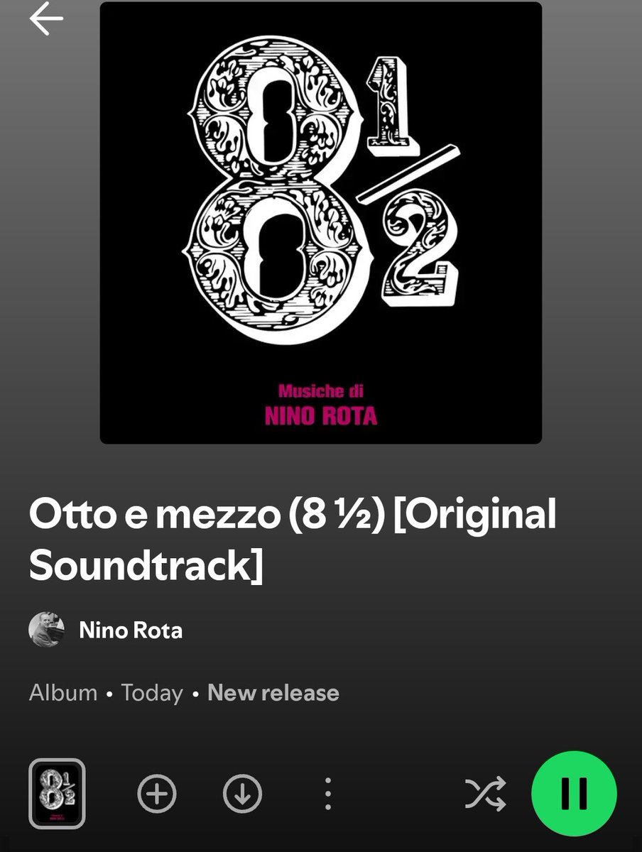 Entire Nino Rota's score for 8½ out today: I used to pray for times like these.....