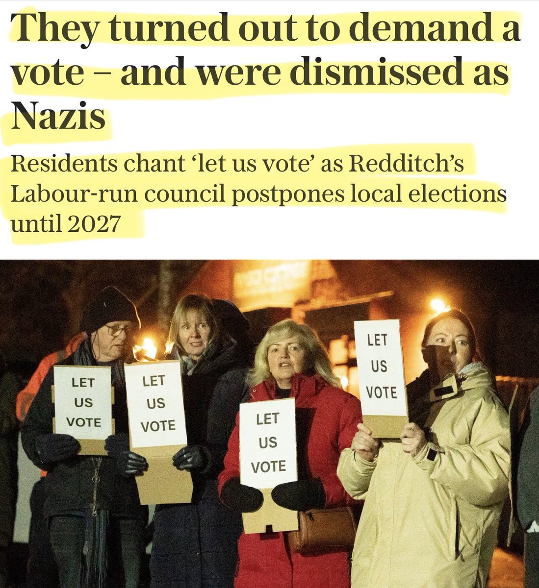 Artemisfornow's tweet photo. What kind of fucked up country do we live in? when someone is called a called a “Nazi” by a Labour councillor because they disagree with cancelled elections?

The councillor should be fired and the elections reinstated immediately.

(It might be illegal to say this) https://t.co/RAjyMKXZDq