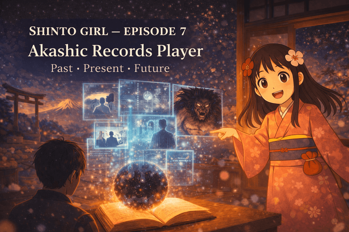 A child goddess told me my soul was pitch-black—
then hit PLAY on my future.
She calls it the Akashic Records Player.
Past. Present. Future.

What kind of future does a dirty soul summon?
 medium.com/shinto-girl/sh…