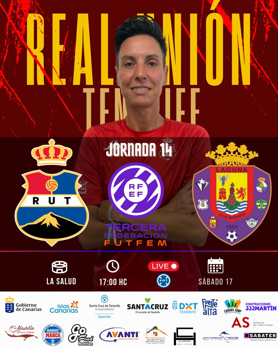 EL FILIAL BUSCA LA VICTORIA EN EL TEMPLO 

⚔️ El Femenino B vuelve a la acción este sábado a las 17:00 HC para enfrentarse al Club Deportivo Laguna.

📺 Sigue el partido en DIRECTO a través del canal oficial de la Federación Interinsular de Fútbol de Tenerife.