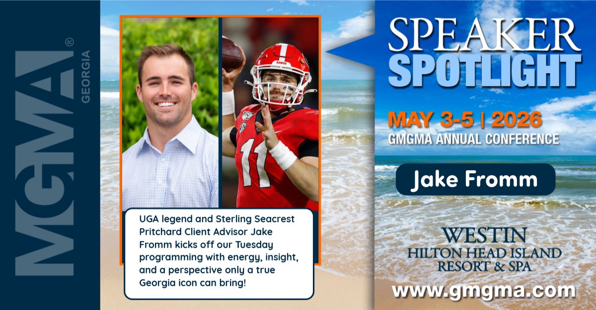 GMGMA is excited to welcome former UGA Quarterback Jake Fromm to our upcoming Annual Spring Conference!

Don’t miss your chance to be a part of the most impactful Healthcare Management Conference for Leaders in Georgia!  

Register 👉gmgma.com/page/gmgma26co…