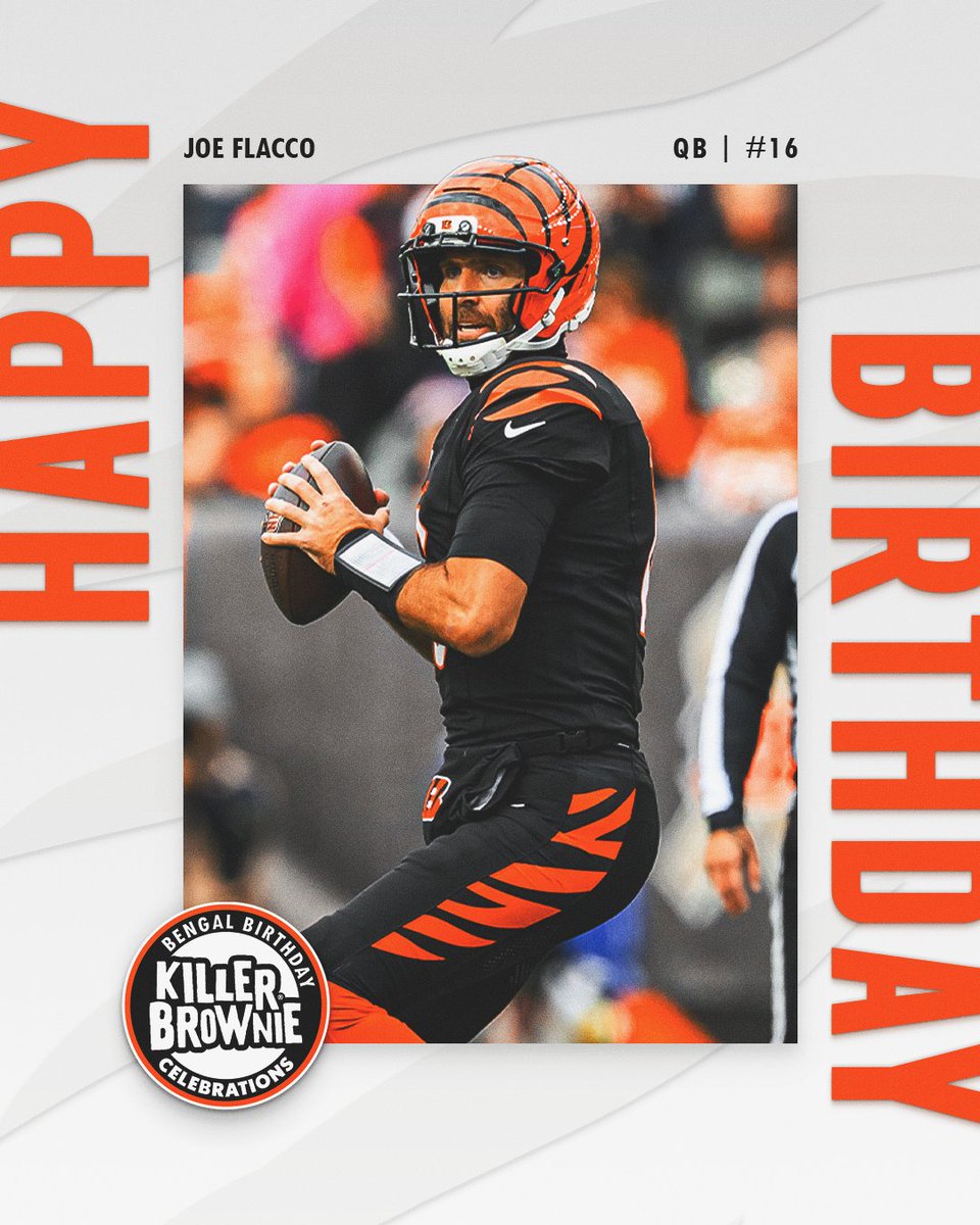 Happy birthday @JoeFlacco 🎉
Presented by Killer Brownie