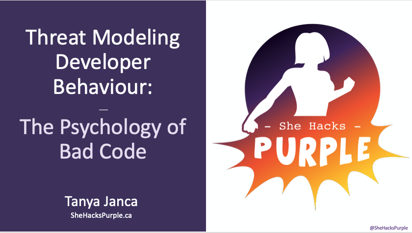 shehackspurple's tweet image. My talk, 'Threat Modeling Developer Behaviour: The Psychology of Bad Code', from OWASP Global AppSec is finally out! Please watch, share, like, and listen! I would love to hear your feedback.   💜

#OWASP #appsec #globalappsec