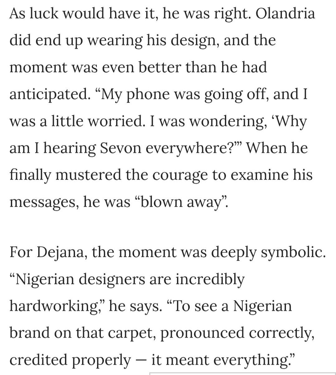 AMarieEileen's tweet image. I love this for him. He also mentions Olandria saying the name correctly twice in the article. 🥹🤍 Good read! Has a whole section about dressing her for Golden Globes Eve.