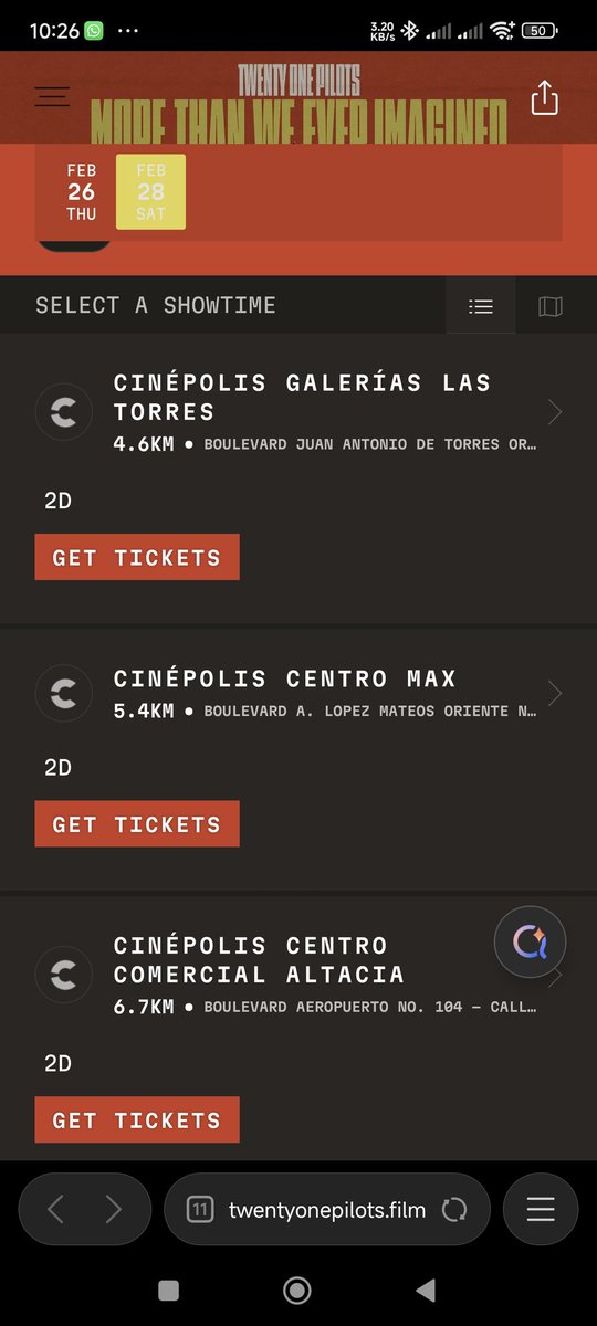 Osharee_'s tweet photo. @Cinepolis @MasQueCineLatam @Cinepolis porqué en la página de la película salen esos 3 cines pero en la app solo esta disponible sucursal galerías las torres???  
Si se van a abrir los demás o ya fue? 🥺 https://t.co/VeAh17wXMk