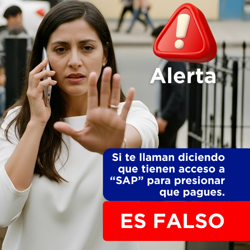 CGE_Clientes's tweet photo. ¡Cuídate! 
Delincuentes están usando el nombre de CGE para una nueva estafa. 
Te dirán que “tienen acceso a SAP” para presionar pagos. ¡Eso es falso!
Recuerda que CGE nunca solicitará cobros por links o a través de terceros.
Verifica con los canales oficiales de CGE https://t.co/3CdY9T1bFO