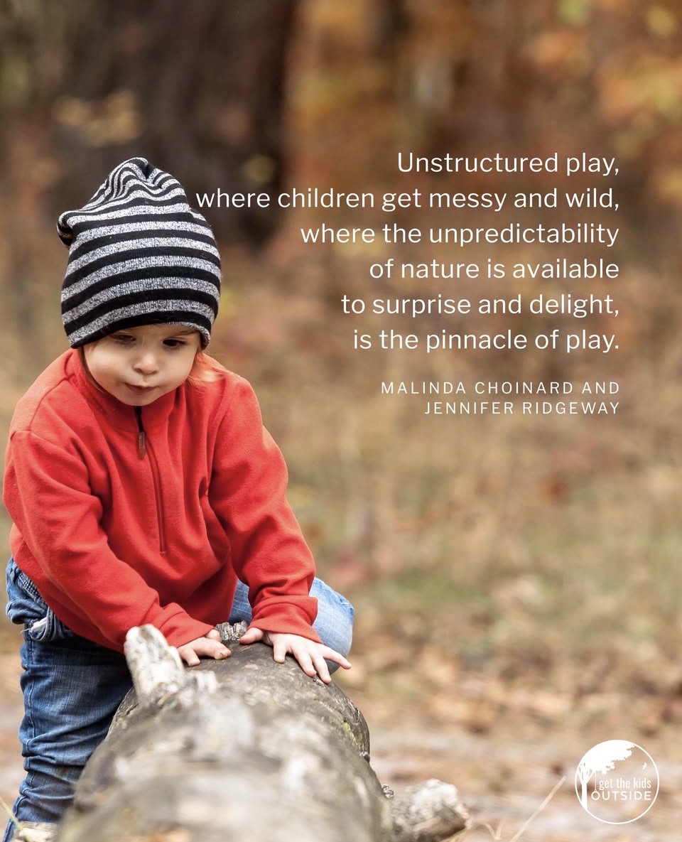 Unstructured play is free, fun, and one of the very best gifts you can give your child for their physical, mental, and emotional health!

#DoTheBasics #ExploreThroughMovementAndPlay

Graphic from @getthekidsoutside
