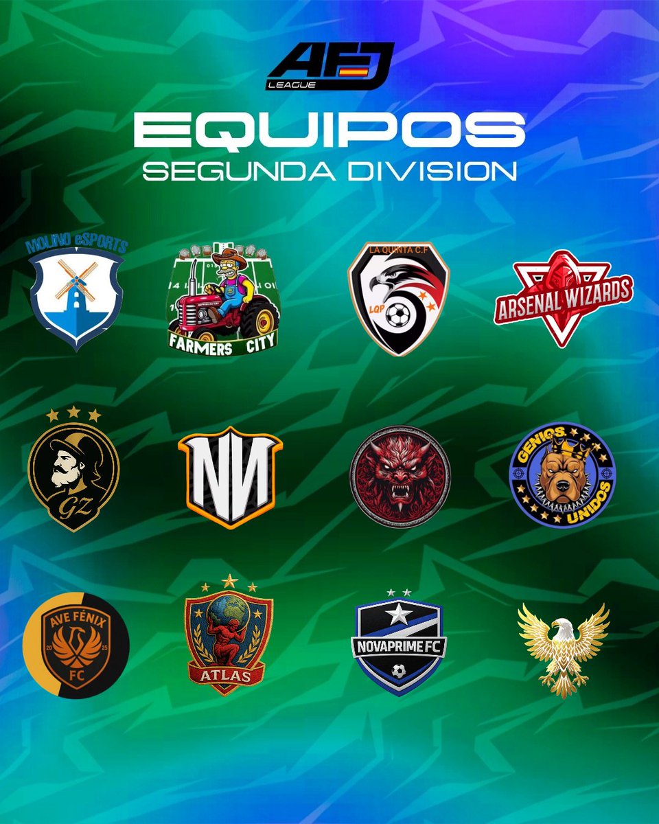 AFJLeague's tweet image. 🏆 𝕊𝔼𝔾𝕌ℕ𝔻𝔸 𝔻𝕀𝕍𝕀𝕊𝕀𝕆ℕ

@molinoesports
@FarmersCity_
@LaQuinta_CF
@ARSENALWIZARDS
@GodenzonenFC
@NazgulNation
@doomreaperstv
@Genios_Unidos
@AVEFENIXEAFC
@ATLAS_SportsFc
@FCNovaPrime
#AguilasDoradas

#𝐒𝐨𝐦𝐨𝐬𝐀𝐅𝐉