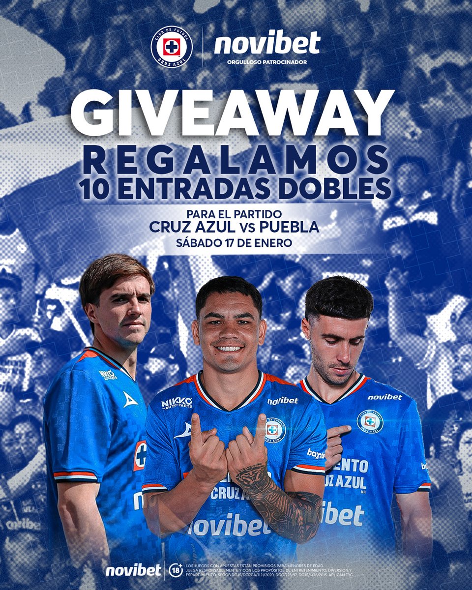 NovibetMexico's tweet image. Sobrinos, los quiero invitar al siguiente partido de Cruz Azul como local 🏟️

La dinámica es sencilla:

1️⃣ Seguirme aquí
2️⃣ Dar RT
3️⃣ Ponle un apodo creativo a la dupla Paradela - Palavecino

Los más originales se llevan los pases dobles.

Consulta TyC del giveaway en este enlace…