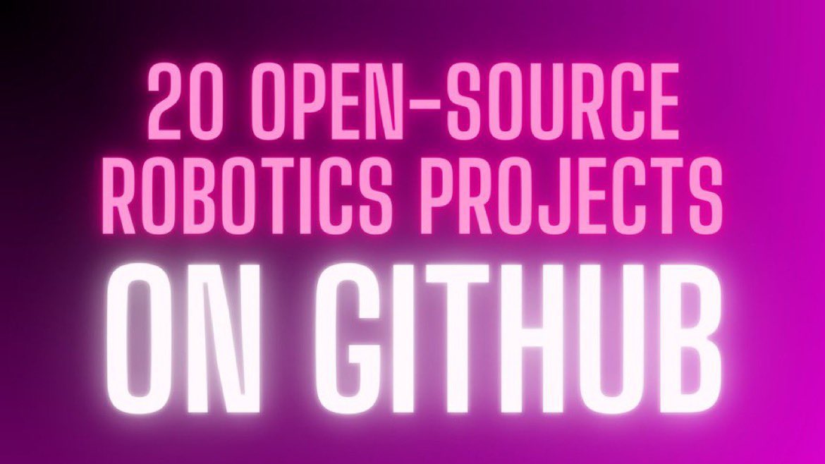 20 Open-Source Robotics Projects 🦾
ON GITHUB

[📍 Bookmark this or it will get lost]

20 projects that actually teach you how robots work, not just where to clone a repo.
————/————/————/————-

1.Hugging Face Robotics Course with LeRobot
A complete open-source learning program