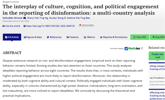 Journal of Information Technology & Politics tweet media
