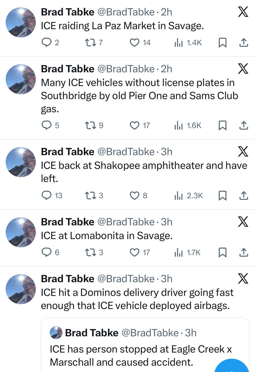 libsoftiktok's tweet image. Minnesota State Rep Brad Tabke (D) is doxxing the live locations of ICE to help illegals evade arrest and guide anti-ICE agitators who look for agents to harass 

This is a CRIME.

CHARGE HIM @DHSgov
