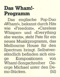 Retrojournal_de's tweet photo. Das Wham!-Programm 🎶
1985: Die Pop-Duo Wham! (Freedom, Careless Whisper, Everything She Wants) liefert Stoff für ein Musikprogramm aus dem Melbourne House.
Mit Kompositionen von George Michael – als Demo-Stücke.
Pop trifft Software. #1985 #MusicSoftware #Popgeschichte https://t.co/sbahF8EhRs