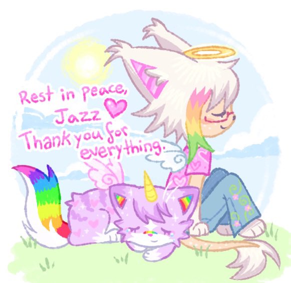 Rest in peace, Jazz 💖 You were (and still are ♡) the biggest inspiration I’ve ever had. Thank you for all of your kindness over the years. We miss you so, so much. :,( Your sparkle was simply one of a kind. 🌈💖☮️🪽