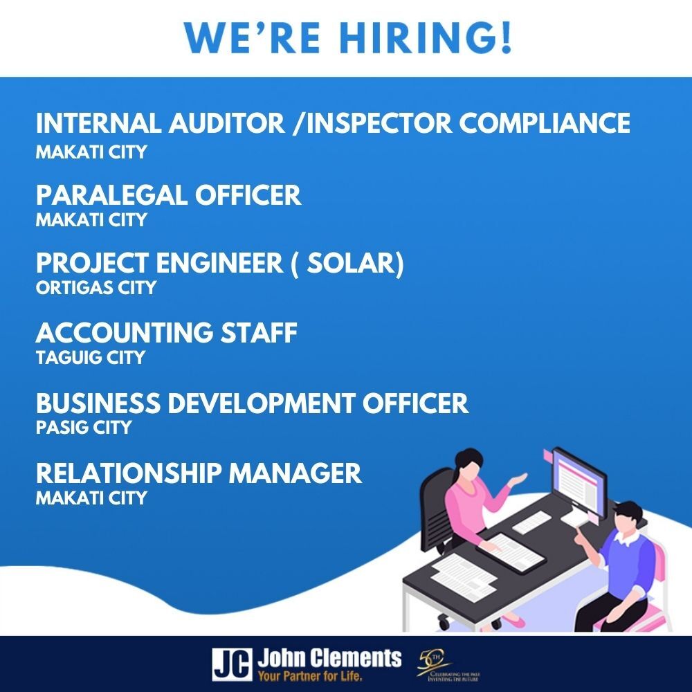johnclementsph's tweet photo. 🚨 We’re Hiring! 

Ready to take the next step in your career? 

View Job listings here: https://t.co/8vPcR0XUJN

#NowHiring #JobOpeningsPH #MakatiJobs #TaguigJobs #PasigJobs #OrtigasJobs #CebuJobs #JobAlert #CareerOpportunities #ApplyNow https://t.co/Ya6NaBBlXV