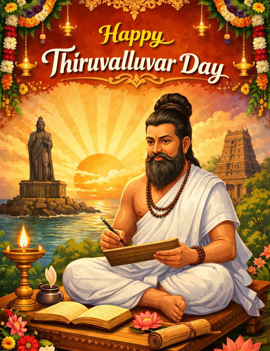 #WorldUnion (Tamil Desk) wishes you  happy #ThiruvalluvarDay to honor the great Tamil poet–philosopher and the author of the timeless classic #Thirukkural.

Thiruvalluvar Day is a celebration of universal human values, righteousness, compassion, wisdom &amp; Tamil cultural heritage.