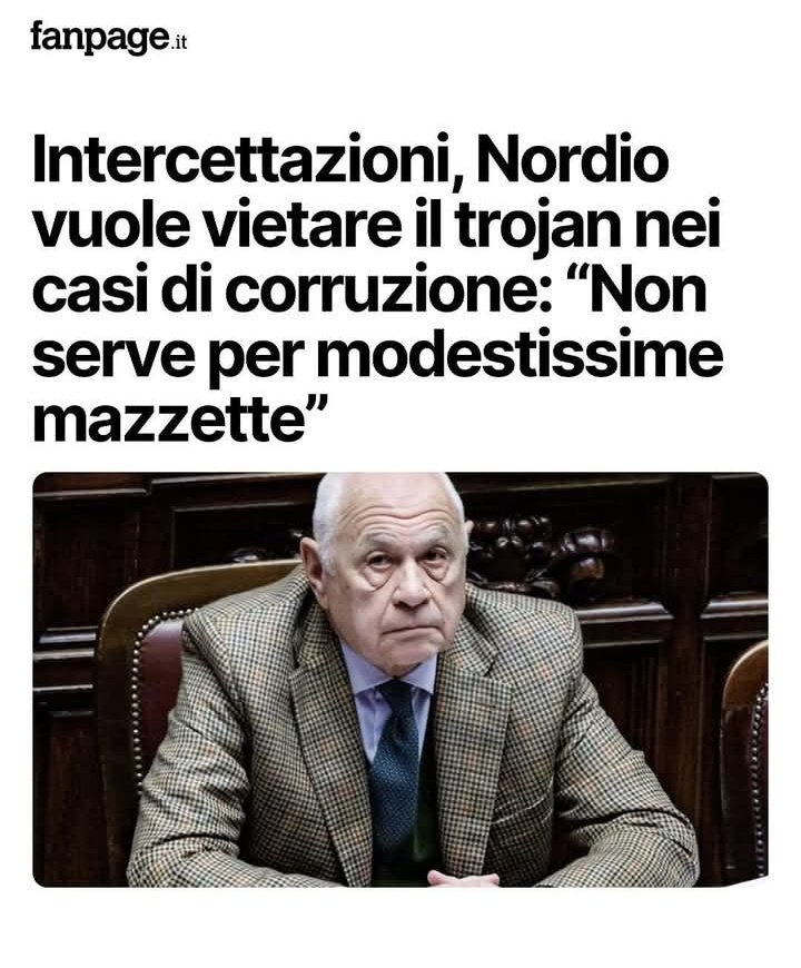 Le "modestissime mazzette" sono perdonabili. Adesso avete capito in che mani siamo ?