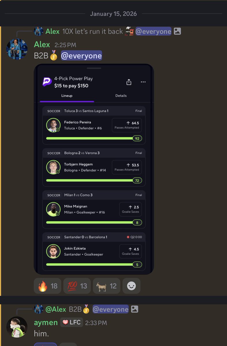 ALex_GoLaz0's tweet image. Absolute 🧹🧹today!✅ on a crazy run right now with B2B 10X cashes and plenty of 3Xs again🤑🤑 link in bio whenever you’re ready🔥👍
@ProfitPulseWin @twizzyfc 
#gamblingX #prizepicks