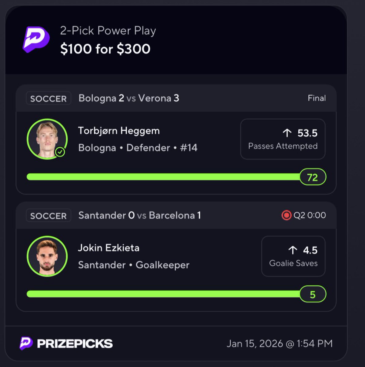 ALex_GoLaz0's tweet image. Absolute 🧹🧹today!✅ on a crazy run right now with B2B 10X cashes and plenty of 3Xs again🤑🤑 link in bio whenever you’re ready🔥👍
@ProfitPulseWin @twizzyfc 
#gamblingX #prizepicks