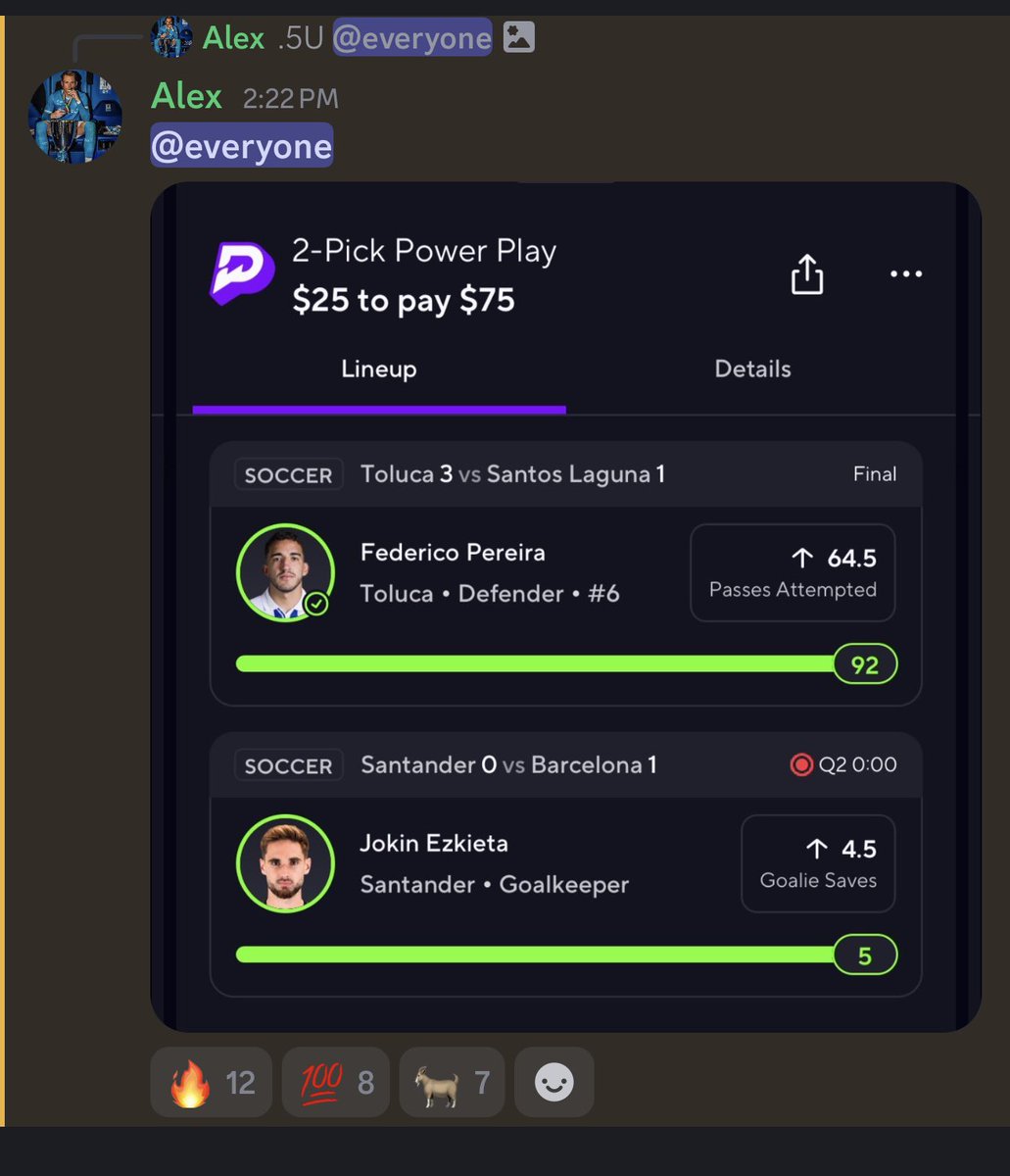 ALex_GoLaz0's tweet image. Absolute 🧹🧹today!✅ on a crazy run right now with B2B 10X cashes and plenty of 3Xs again🤑🤑 link in bio whenever you’re ready🔥👍
@ProfitPulseWin @twizzyfc 
#gamblingX #prizepicks