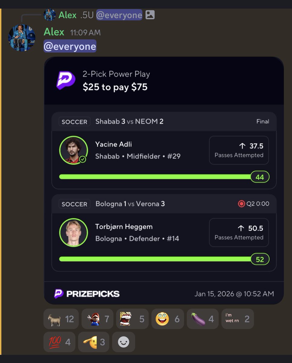 ALex_GoLaz0's tweet image. Absolute 🧹🧹today!✅ on a crazy run right now with B2B 10X cashes and plenty of 3Xs again🤑🤑 link in bio whenever you’re ready🔥👍
@ProfitPulseWin @twizzyfc 
#gamblingX #prizepicks