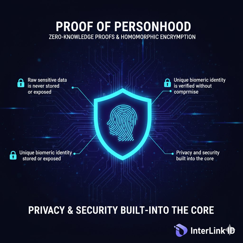 人格证明采用零知识证明和同态加密技术。这确保在验证您独特的生物特征身份时，不会存储或泄露任何原始敏感数据。隐私和安全是其核心设计理念。  #INTERLINK #ITLG #ITLX