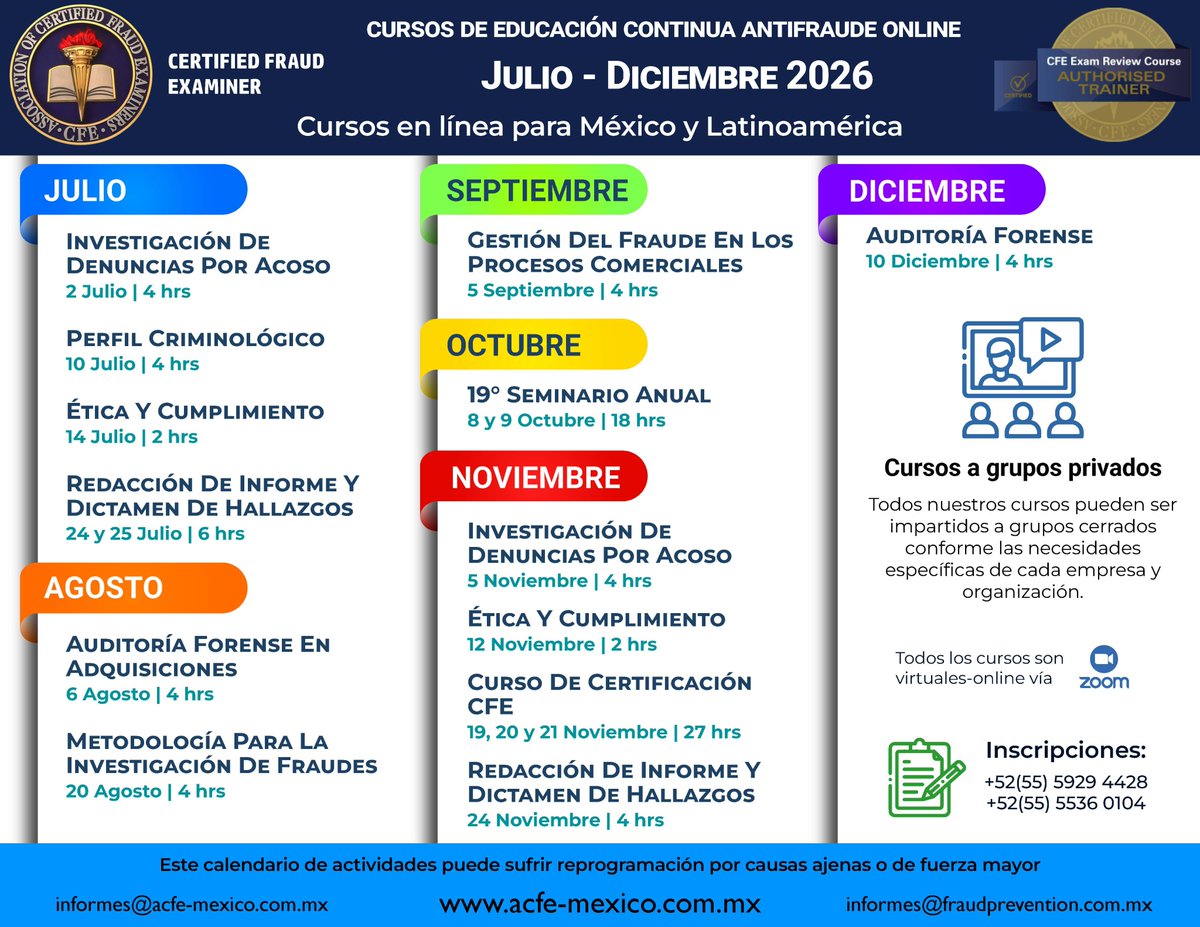 Programa de Educación Continua Antifraude Online 2026
acfe-mexico.com.mx/inicio/cursos/