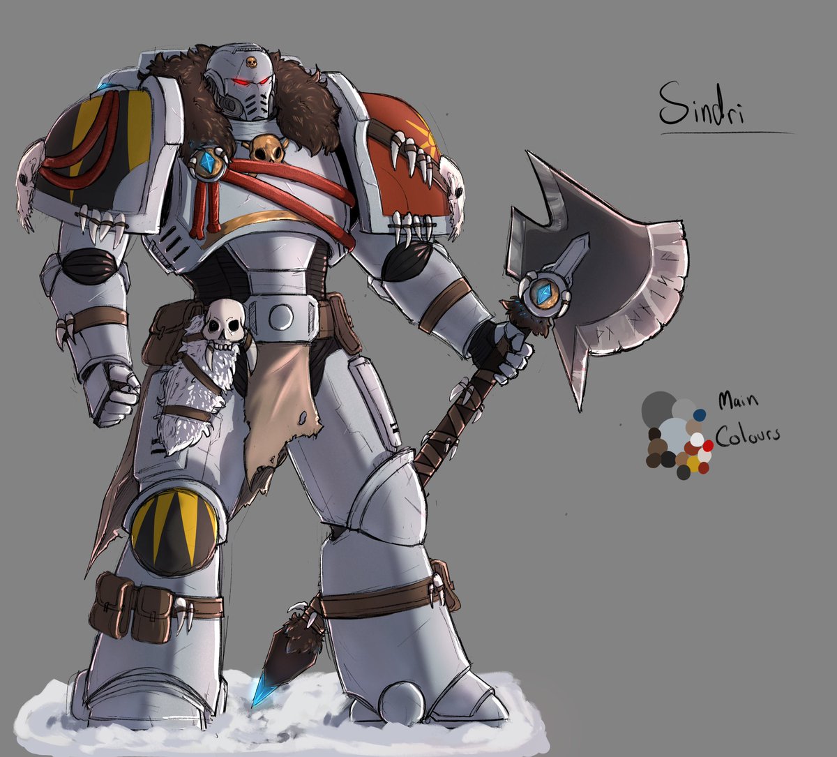 I forget I can posy my art sometimes. Take my space wolf, Sindri.