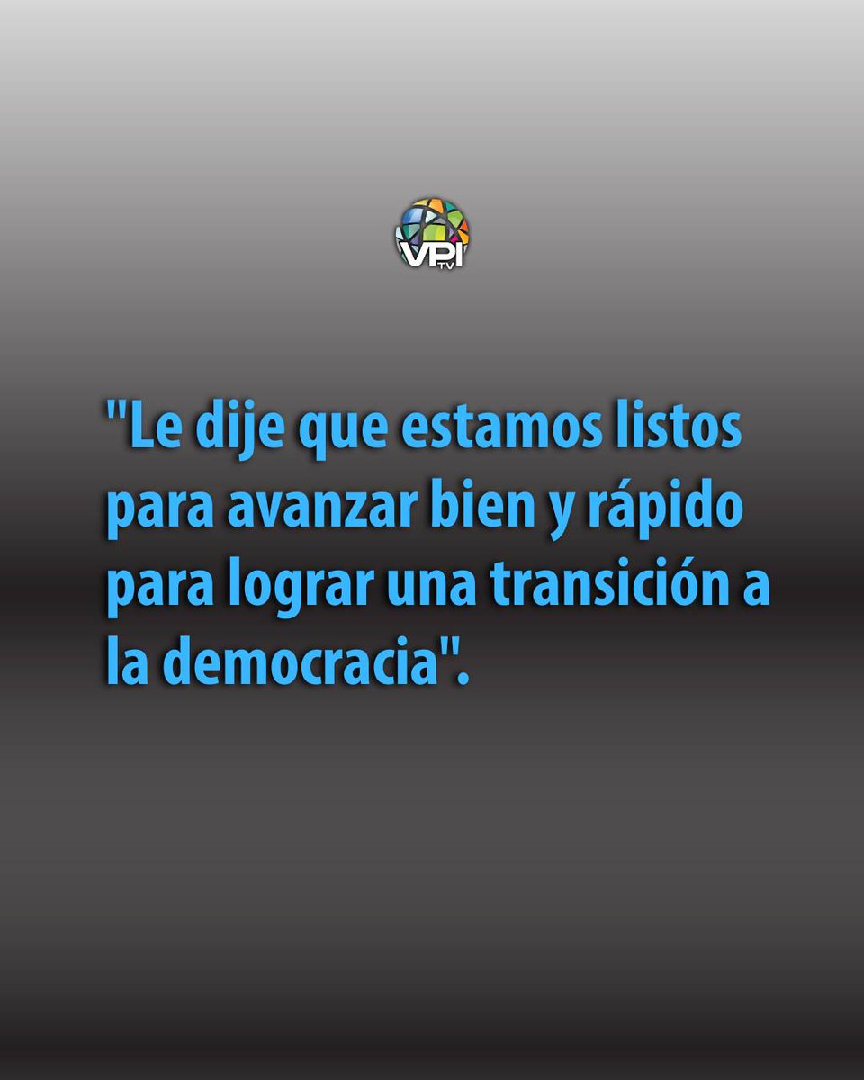 VPITV's tweet photo. 🔵 Las frases de María Corina Machado que marcaron su reunión con Trump:

🔹"Le dije que estamos listos para avanzar bien y rápido para lograr una transición a la democracia".

🔹"Una relación que sea mutuamente beneficiosa y donde la gente sea el centro. Vamos a hacer un continente de aliados reales”. 

🔹"Si queremos que los venezolanos regresen, debemos reconstruir las instituciones, respetar los derechos humanos, garantizar la libertad de expresión, el Estado de derecho y un nuevo proceso electoral auténtico”.

🔹“Yo soy parte de un movimiento. Acabo de hablar con el presidente Edmundo González Urrutia y está al tanto y pendiente de lo que está ocurriendo. Hoy es un día histórico”.

📌 Fuente: Nota de prensa Vente Venezuela/15 de enero 2026.