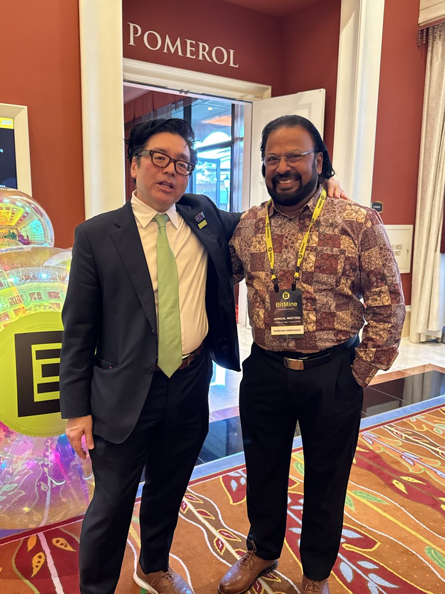 hari_sil's tweet photo. @fundstrat @BitMNR 
Had a great time at the first Bitmine AGM at Wynn, Las Vegas.
Tom is a visionary leader and laid out a plan for Bitmine. 
Grasshoppers, be patient and HODL. https://t.co/OogHgwEG4S