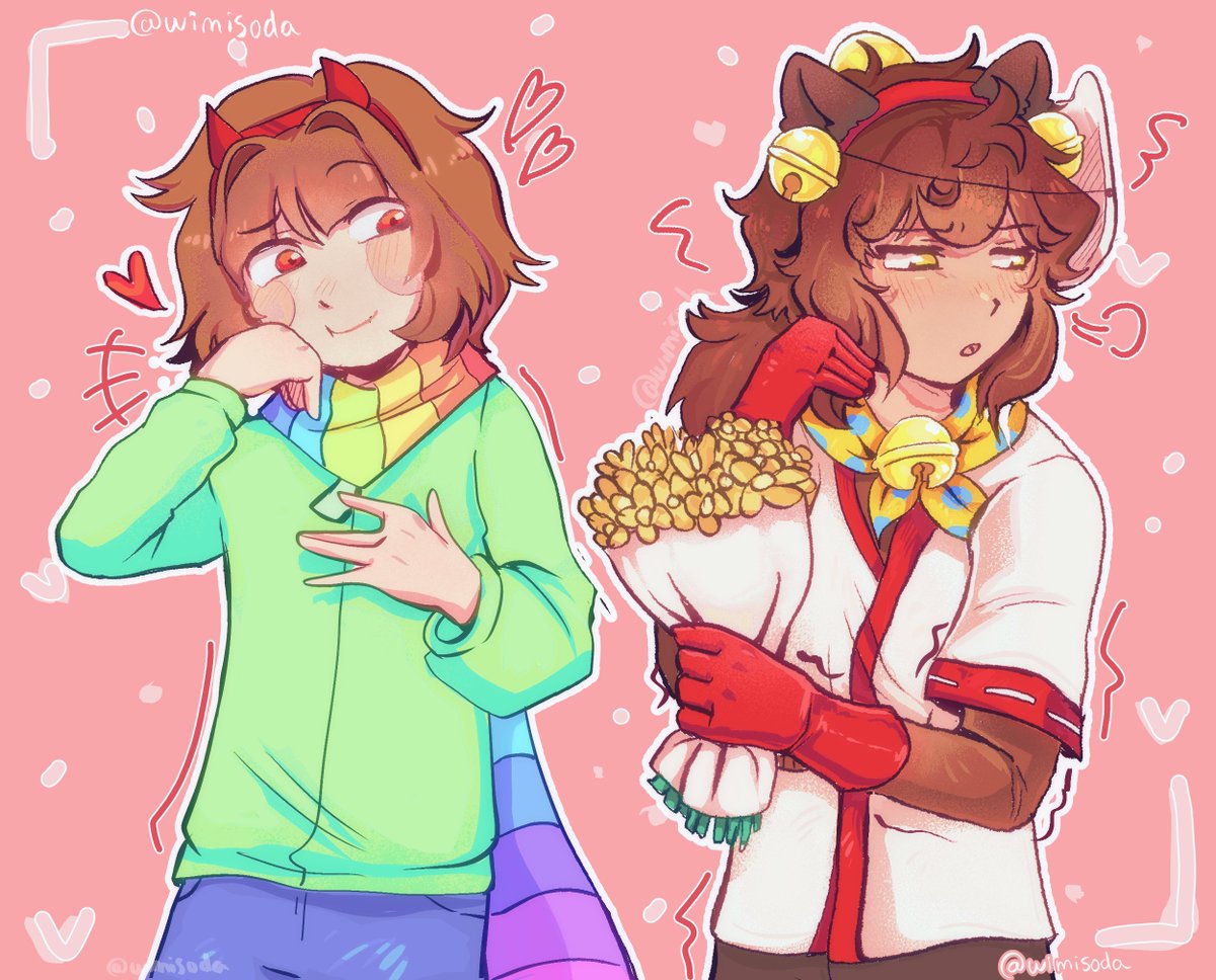 👀 oh my storyswap copow.
def PLEASE suggest names for this ship because I'm not so sure about yellow sprinkles.

#cocoapowder #storyswap #undertaleAU