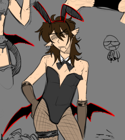 Slvt4Luck's tweet photo. stupid fuckass burger lingerie.... I was NOT going to colour that no matter how much you tried to convince me to, nuh uh

also sev in a bunny suit 'cause uh... self indulgence HAHAHAHA oh I'm going to hell for sure

#forsakenr34 https://t.co/vtReHJGznk