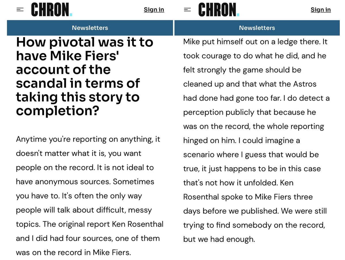 dodgers_burner's tweet image. False narrative. Fiers was helpful but not critical to Drellich/Manfred.

Drellich said they were 3 days away from publishing what 3 anonymous Astros sources informed him of before talking to Fiers.

MLB’s investigation would’ve happened eventually. Fiers just helped expedite it.