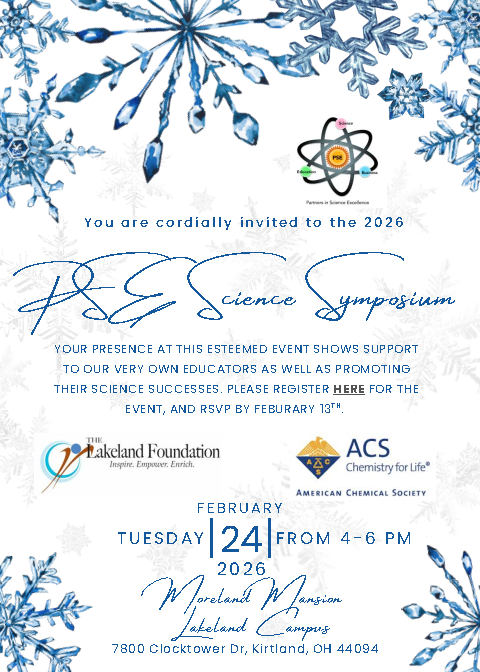 Partners in Science Excellence (PSE) invites you to our annual symposium hosted by the Lakeland Foundation and sponsored by the American Chemical Society.  Use this link to register: forms.gle/7xgQCRSUGb5vom…