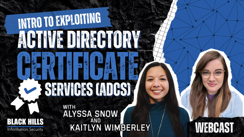 BHinfoSecurity's tweet photo. Alyssa Snow and Kaitlyn Wimberley just killed it walking us through Active Directory attack paths—breaking down how attackers can escalate from uncredentialed access to Domain Admin!

Want to keep learning Active Directory with them?

Check out this past webcast on Active Directory Certificate Services (ADCS) exploitation - https://t.co/m7ljDp93rx
