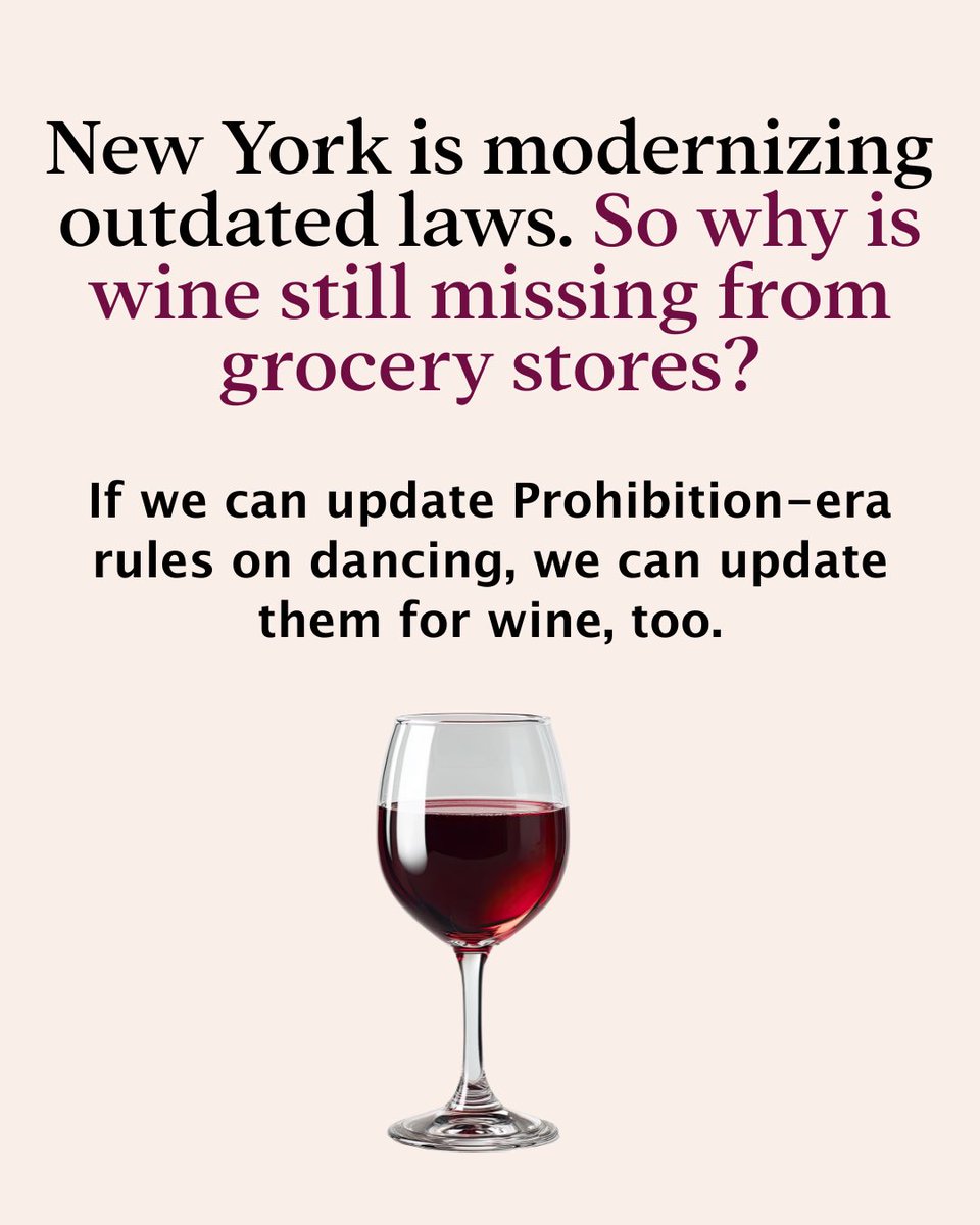 cecc_ny's tweet photo. If New York can update outdated rules on dancing, there’s no reason wine should be left behind. Over 7 in 10 New Yorkers support this common-sense reform. It’s time to finish the job and make #WineInGroceryStores a reality in 2026. https://t.co/7hXHAX2agv