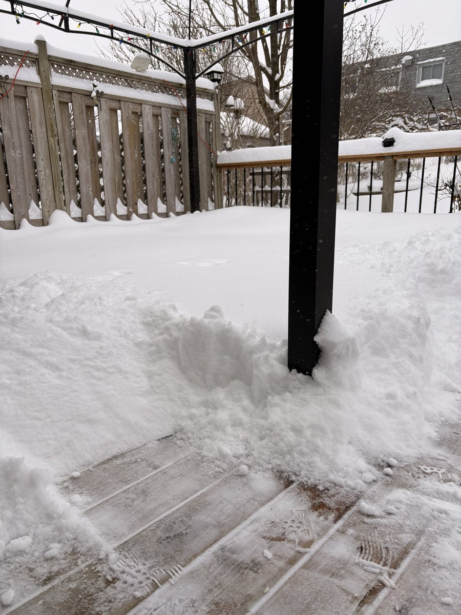 flycrosswind's tweet photo. Finally clearing up. About a foot of snow in Kitchener Ontario @weathernetwork @StormhunterTWN @CTVKitchener @KMacTWN @MurphTWN @JordynRead @SaphiaTWN #ONStorm #onstorm #Kitchener #dji #snow #storm @RegionWaterloo #weather #2026storm https://t.co/iTxW5XNXjs