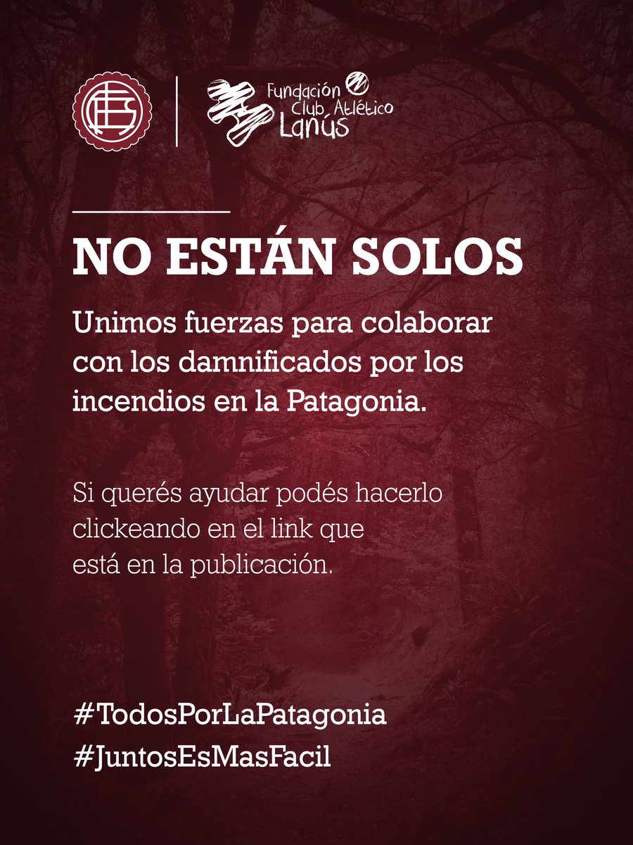 Podes colaborar donando acá

link.mercadopago.com.ar/fundacionclubl…

#TodosPorLaPatagonia
#JuntosEsMásFácil