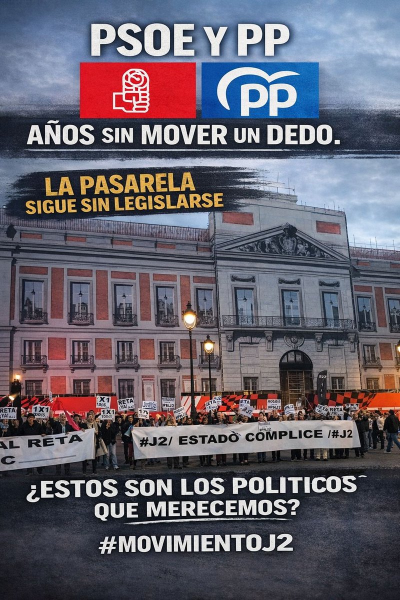 #Pasarela1x1AlReraParaTodos #Transaccional1x1yTodosJ2 la situación actual es culpa de los gobiernos de <a href="/PSOE/">PSOE</a> y <a href="/ppopular/">Partido Popular</a> ¿cuándo lo van a solucionar <a href="/SaizElma/">Elma Saiz</a> <a href="/sanchezcastejon/">Pedro Sánchez</a> <a href="/NunezFeijoo/">Alberto Núñez Feijóo</a> <a href="/cucagamarra/">Cuca Gamarra</a> ? #CumpleConLosJ2 #J2NoSeRinde NUESTROS VOTOS CUENTAN