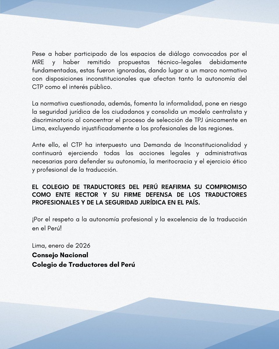 Colegio de Traductores del Perú - CTP tweet media