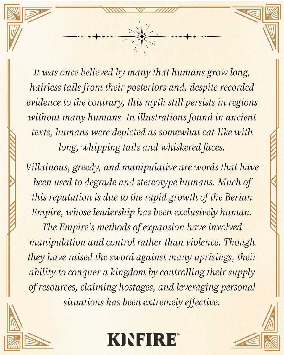 incredidream's tweet image. Ancient texts called humans monsters.
History proved them strategists.

In Atios, empires rise through control, not claws.

#kinfire #LoreThursday