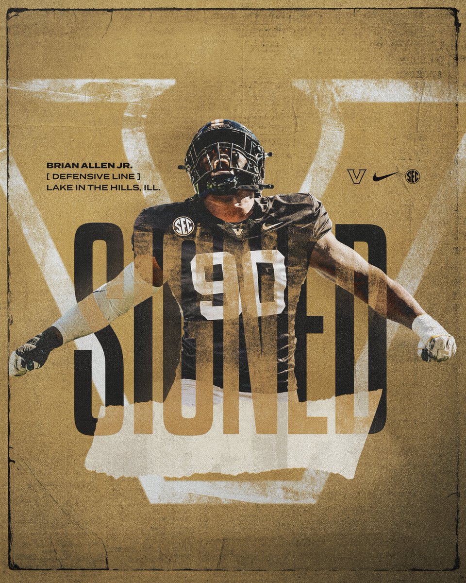 VandyFootball's tweet image. Signed and sealed 🖋️

Officially a Commodore, @BrianAllenJr21_!