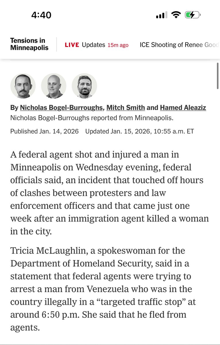DrewHolden360's tweet image. Not in the headline. 

Not in the subhead. 

Not in the first paragraph. 

Not in the second paragraph. 

But at the end of the third paragraph, @nytimes finally mentions that the illegal immigrant in this story (and two others) assaulted the federal agent who pulled the trigger.
