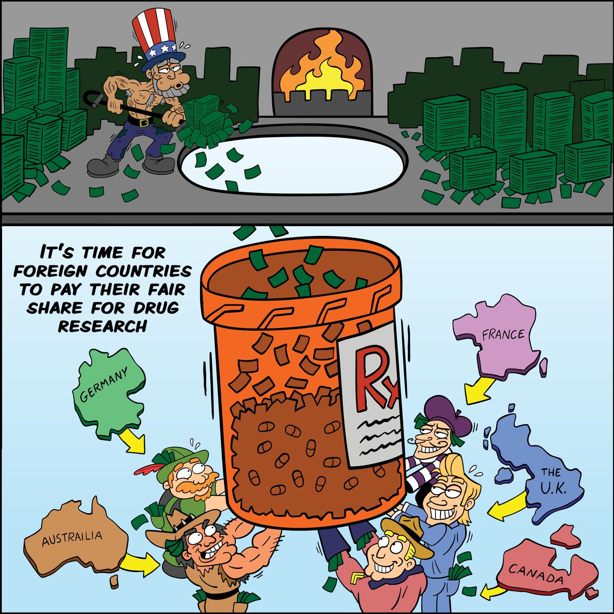 _TAPP_'s tweet image. The wrong Rx for America: @POTUS Trump's "Great Healthcare Plan." Rather than stifling U.S. research funding, he should lower patients' costs by reforming PBMs (middlemen) &amp;amp; hospitals that abuse 340B, &amp;amp; he should support direct-to-patient drug purchases &amp;amp; end foreign freeloading.