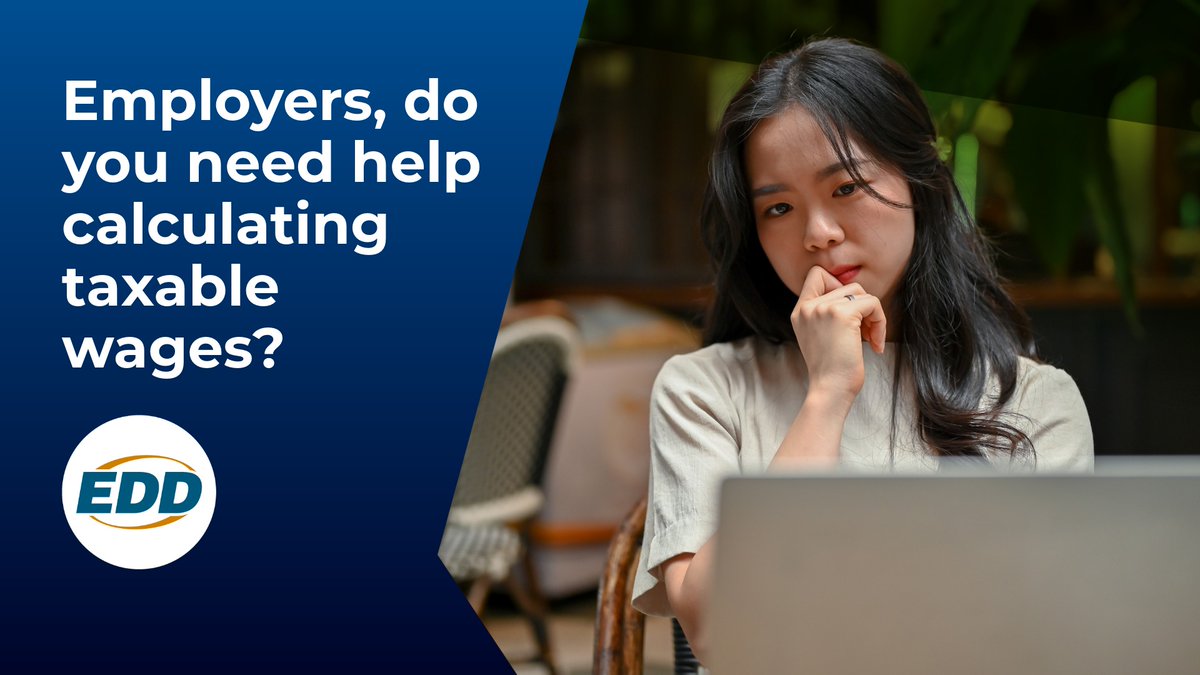 CA_EDD's tweet image. Employers, do you need help calculating taxable wages?

We have all the resources you need.

📑 Learn about taxable wages and how to calculate the taxes you need to pay at: bit.ly/TaxableWages

#Employer #California #Payroll #EDD