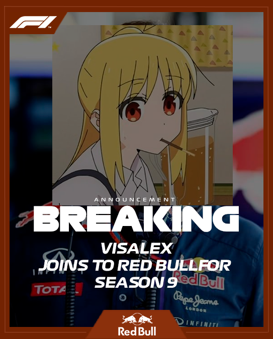 ‼️ULTIMA HORA‼️

Red Bull Racing ha contratado a <a href="/Visalex2007/">Visa</a> como jefe de operaciones para la siguiente temporada tras la destitución de <a href="/Cabezaurio1905/">Agus ¹</a> como jefe de equipo.

Pilotos @PqEsTendenciaAR - (no anunciado)